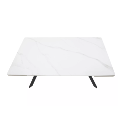 Table extensible 180 + 60 cm en céramique blanc mat - IMPERIA