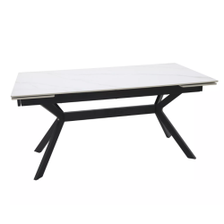 Table extensible 180 + 60 cm en céramique blanc mat - IMPERIA