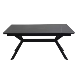 Table extensible 160 + 60 cm en céramique noir mat - PRIMAVERA