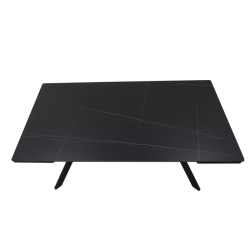 Table extensible 160 + 60 cm en céramique noir mat - IMPERIA