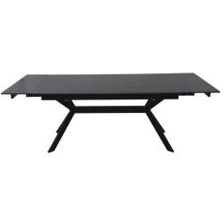Table extensible 180 + 60 cm en céramique noir mat - PRIMAVERA