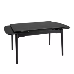 Table extensible 120 + 60 cm en céramique noir mat, structure bois - SENTOS