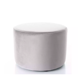 Pouf en velours rond gris DELI 43 x 32 cm