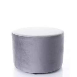 Pouf en velours rond gris foncé DELI 43 x 32 cm