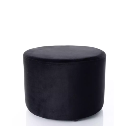Pouf en velours rond noir DELI 43 x 32 cm