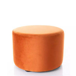 Pouf en velours rond canelle DELI 43 x 32 cm