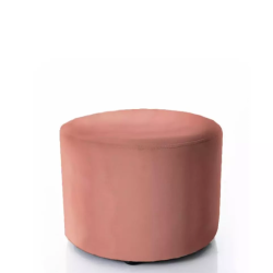 Pouf en velours rond rose antique DELI 43 x 32 cm