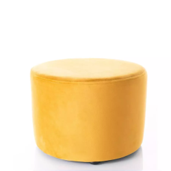 Pouf en velours rond curry DELI 43 x 32 cm
