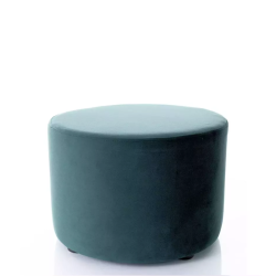 Pouf en velours rond vert DELI 43 x 32 cm