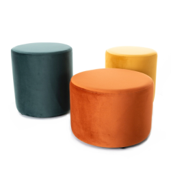 Pouf en velours rond vert DELI 43 x 32 cm
