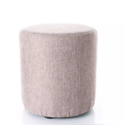 Pouf en tissu rond beige DAVI 38 x 42 cm