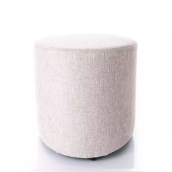 Pouf en tissu rond beige clair DAVI 38 x 42 cm