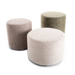 Pouf en tissu rond beige clair DAVI 38 x 42 cm