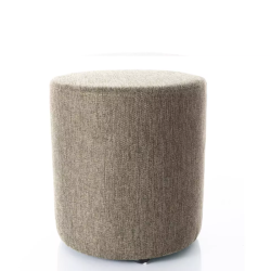 Pouf en tissu rond beige olive DAVI 38 x 42 cm