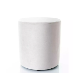Pouf en velours rond gris clair DELI 38 x 42 cm