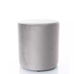 Pouf en velours rond gris DELI 38 x 42 cm