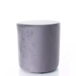 Pouf en velours rond gris foncé DELI 38 x 42 cm