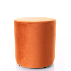 Pouf en velours rond canelle DELI 38 x 42 cm