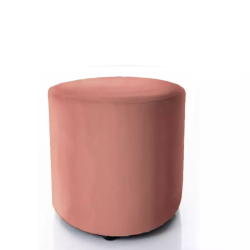 Pouf en velours rond rose antique DELI 38 x 42 cm