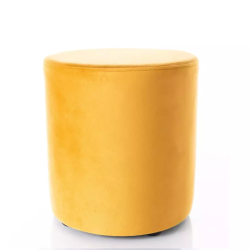 Pouf en velours rond curry DELI 38 x 42 cm