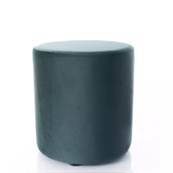 Pouf en velours rond vert DELI 38 x 42 cm