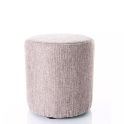 Pouf en tissu rond beige DAVI 33 x 36 cm