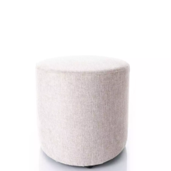 Pouf en tissu rond beige clair DAVI 33 x 36 cm