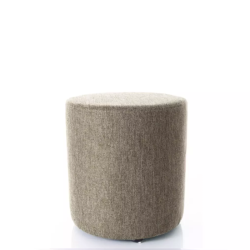 Pouf en tissu rond beige olive DAVI 33 x 36 cm