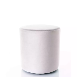 Pouf en velours rond gris clair DELI 33 x 36 cm