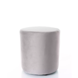 Pouf en velours rond gris DELI 33 x 36 cm