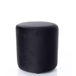 Pouf en velours rond noir DELI 33 x 36 cm