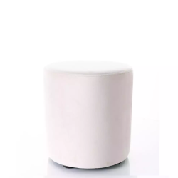 Pouf en velours rond beige clair DELI 33 x 36 cm