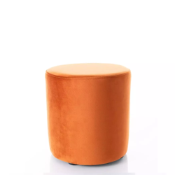 Pouf en velours rond canelle DELI 33 x 36 cm