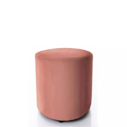 Pouf en velours rond rose antique DELI 33 x 36 cm
