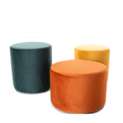 Pouf en velours rond vert DELI 33 x 36 cm