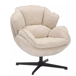 Fauteuil TORNE beige : Confort moelleux avec tissu et cuir