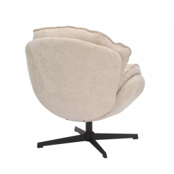 Fauteuil TORNE beige : Confort moelleux avec tissu et cuir