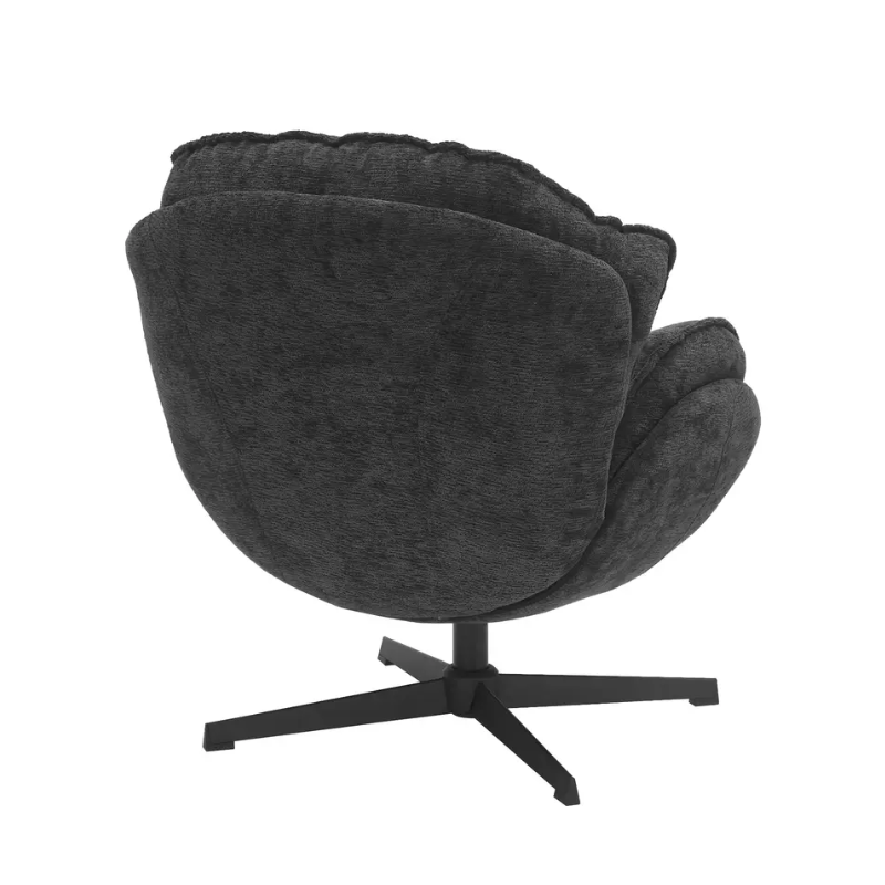 Fauteuil TORNE noir : Rembourrage optimal et pivot à 360°
