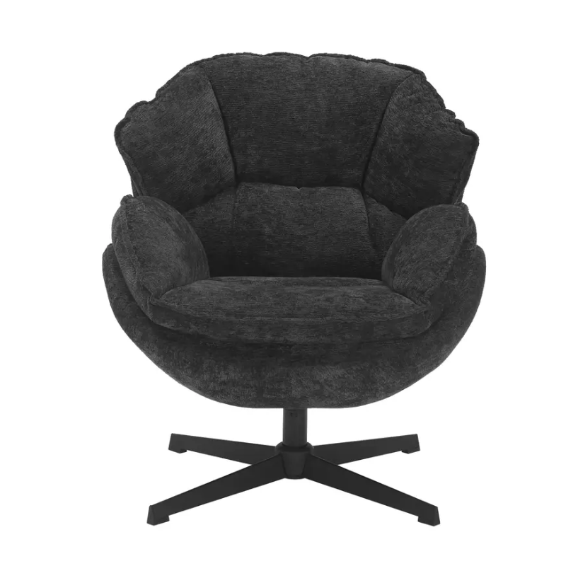 Fauteuil TORNE noir : Rembourrage optimal et pivot à 360°