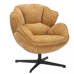 Fauteuil TORNE curry pivotant : Chaleur et douceur assurées