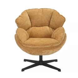 Fauteuil TORNE curry pivotant : Chaleur et douceur assurées