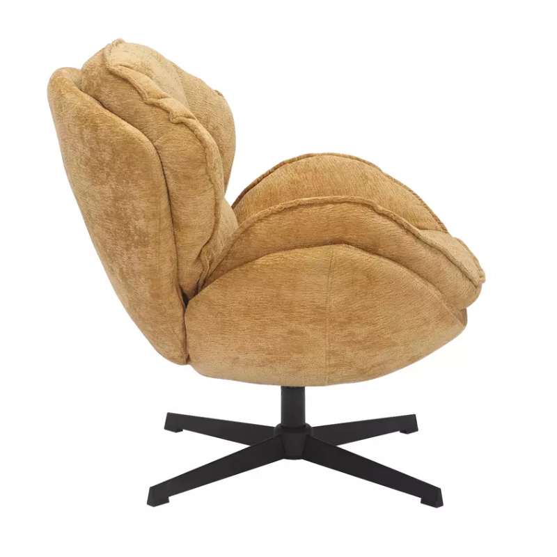 Fauteuil TORNE curry pivotant : Chaleur et douceur assurées