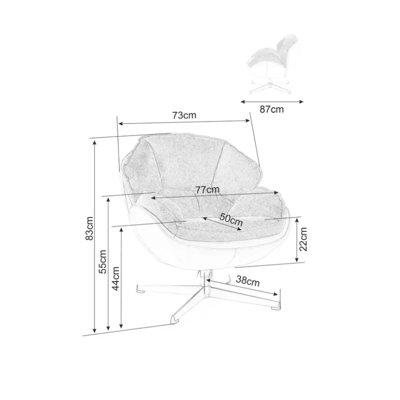 Fauteuil TORNE curry pivotant : Chaleur et douceur assurées