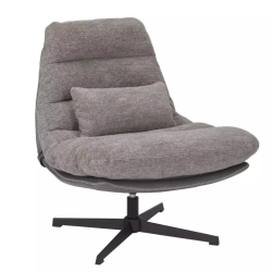 Fauteuil pivotant SOURDATE gris : Éco-cuir et assise ergonomique