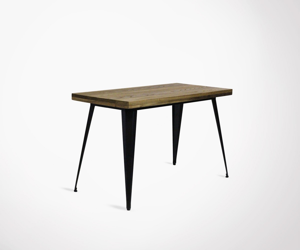 Large Dining Table For 6 Made From Metal And Wood 120cm Red Table 120cm Métal Bois Style Industriel Tucker Loading Zoom
