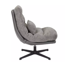 Fauteuil pivotant SOURDATE gris : Éco-cuir et assise ergonomique