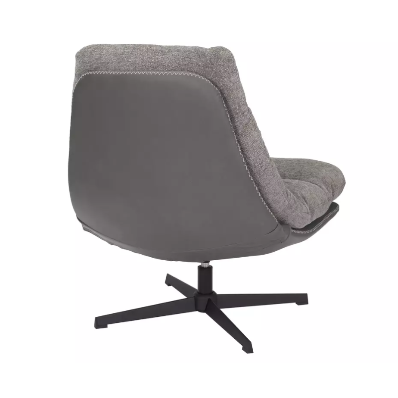 Fauteuil pivotant SOURDATE gris : Éco-cuir et assise ergonomique