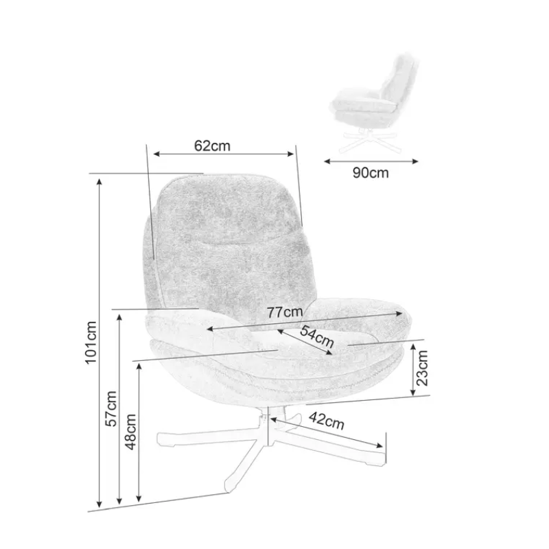 Fauteuil pivotant NALAK olive : Confort et praticité à 360°