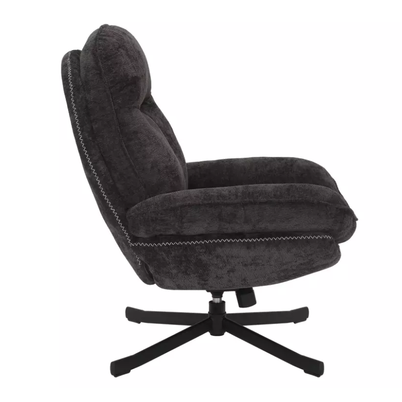 Fauteuil pivotant NALAK noir : Tendance et confort au quotidien