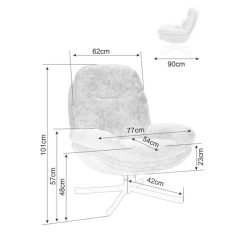 Fauteuil pivotant NALAK noir : Tendance et confort au quotidien